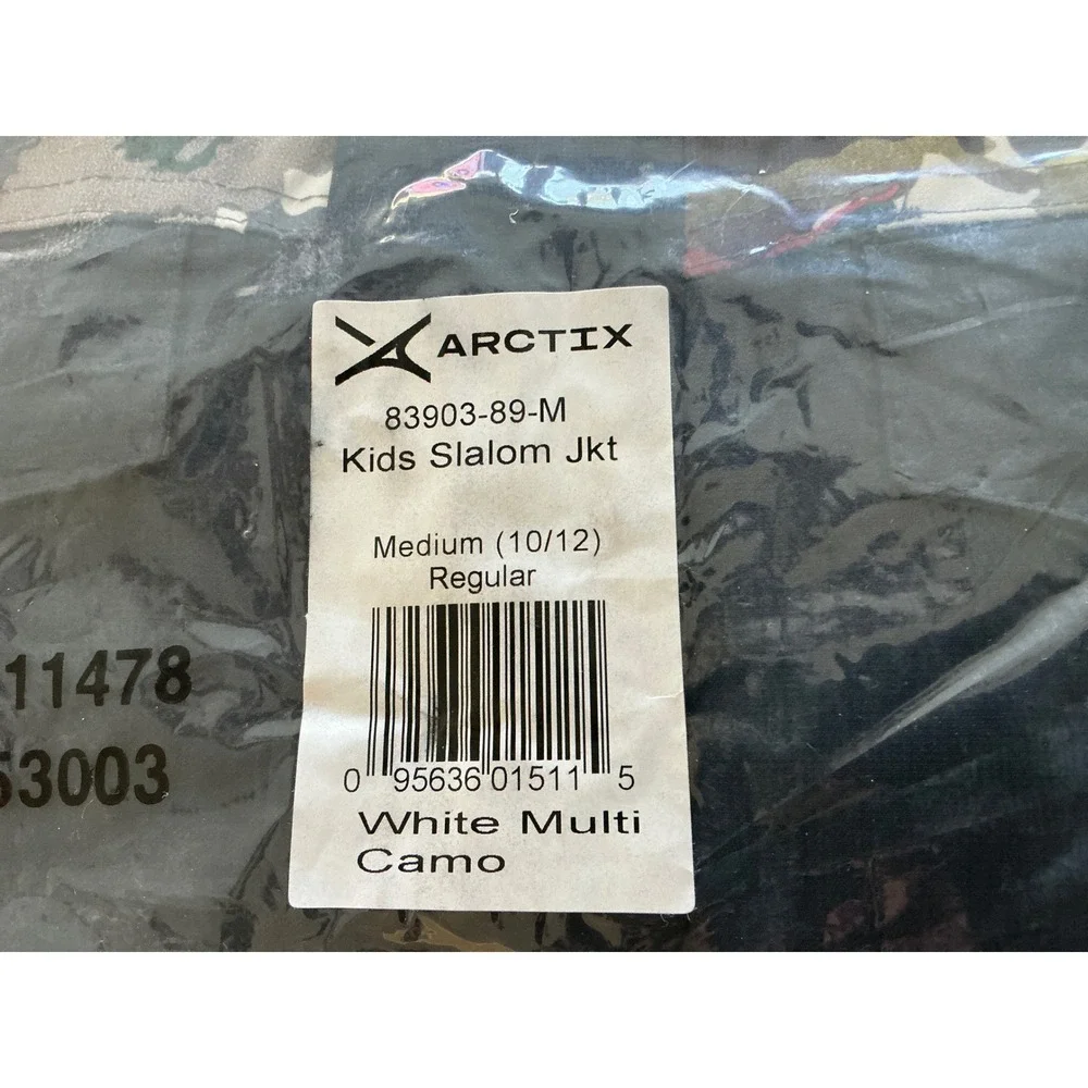 Arctix Kids Slalom White Multi‎ Camo Jacket Size Meedium (10/12) New With Tags